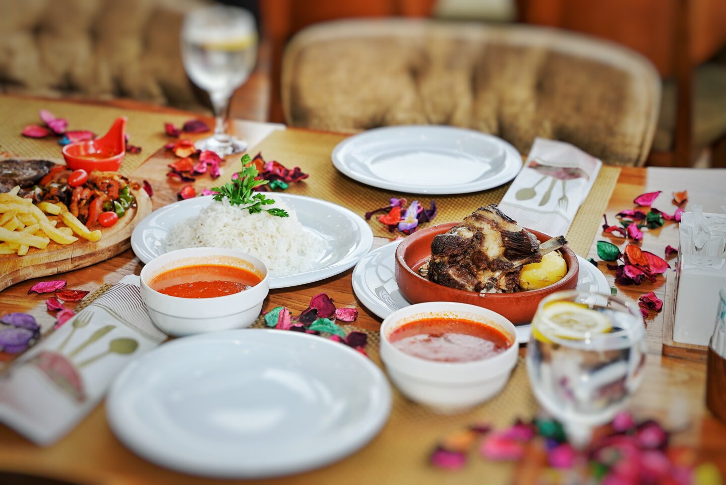 Dishes served at the Swan Villages restaurant